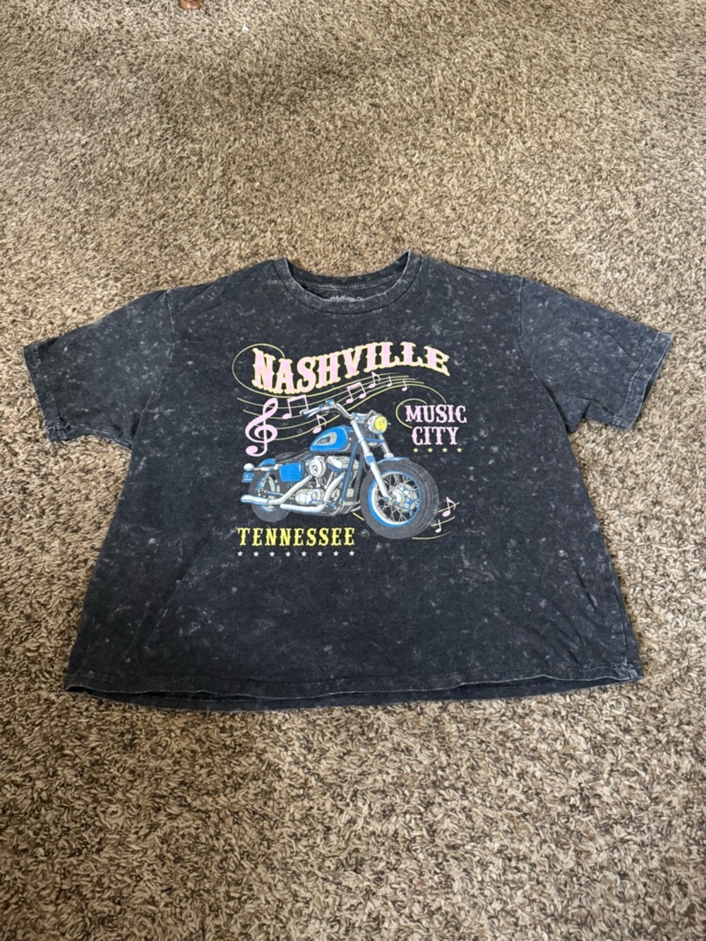 Rebellious One Black Nashville Motorcycle Graphic Tee
